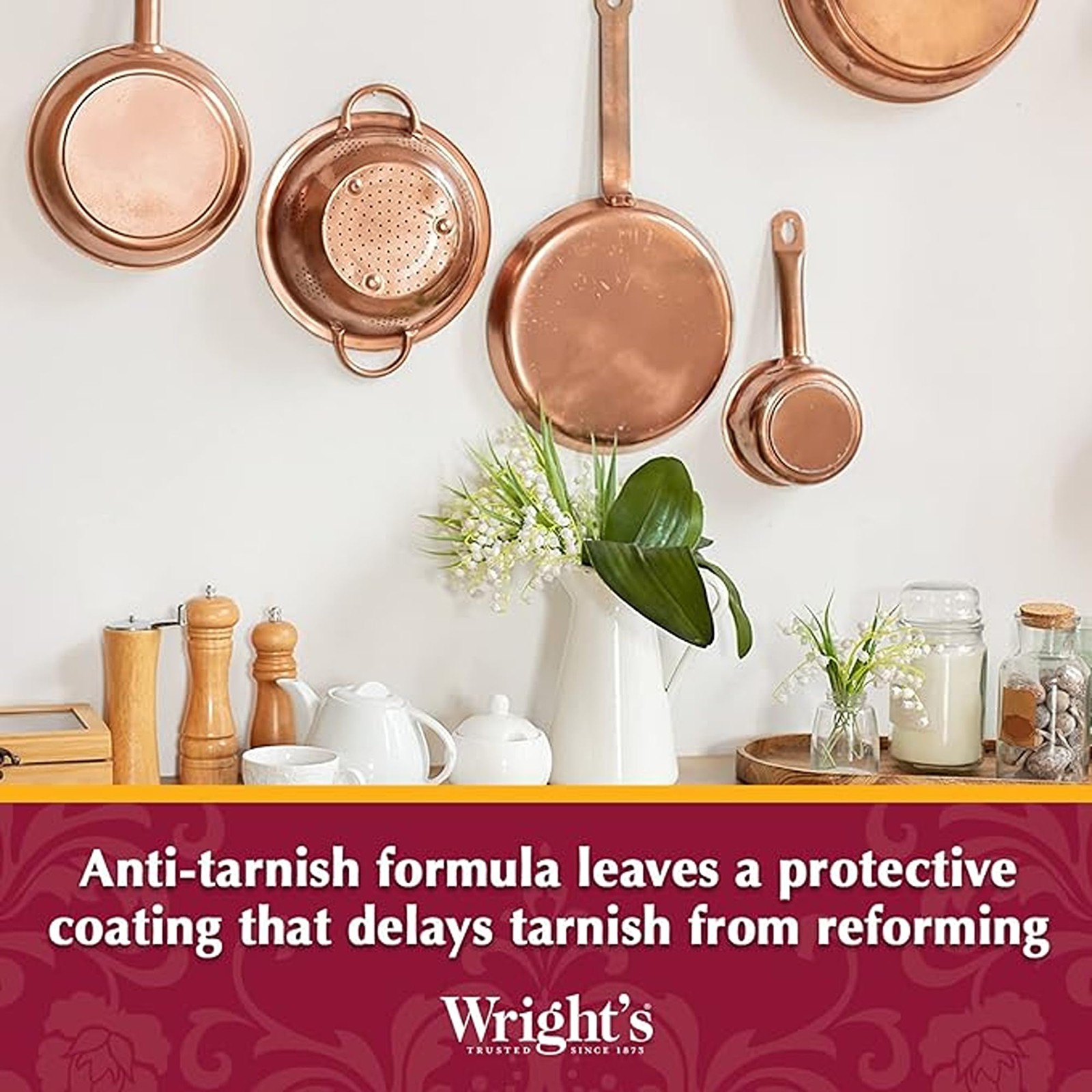 Wright’s Copper, Brass Cream Cleaner – 8 Ounce – 8 (Pack of 1), Multi
