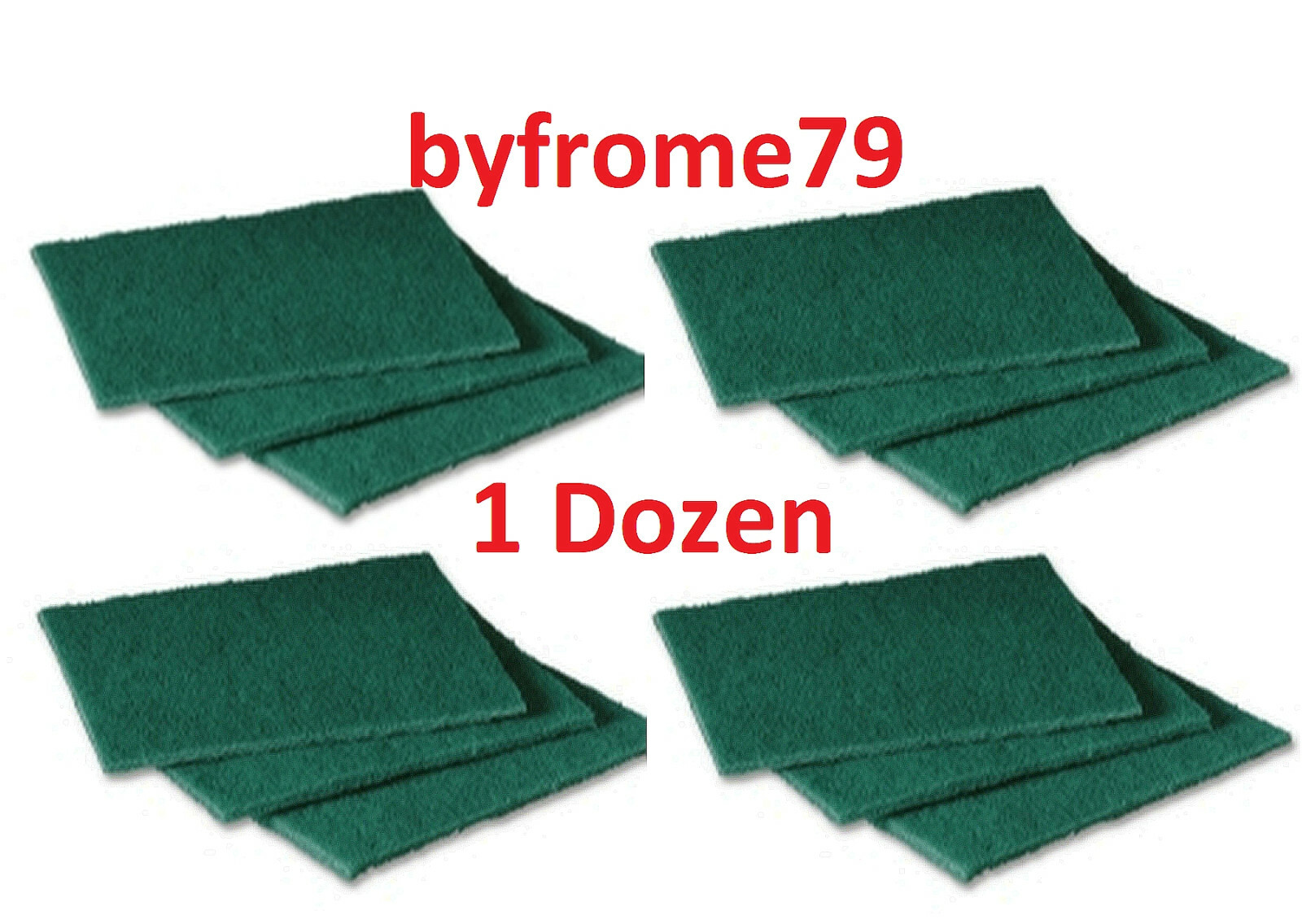 3M Scotch-brite Heavy-Duty Size Industrial Scouring Pad Green 6 x 9 = 12 Pads
