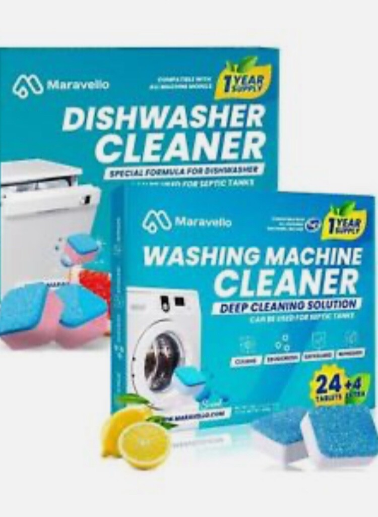 Maravello Washing Machine And Dishwasher Cleaning Tablets Bundle – Includes 1…