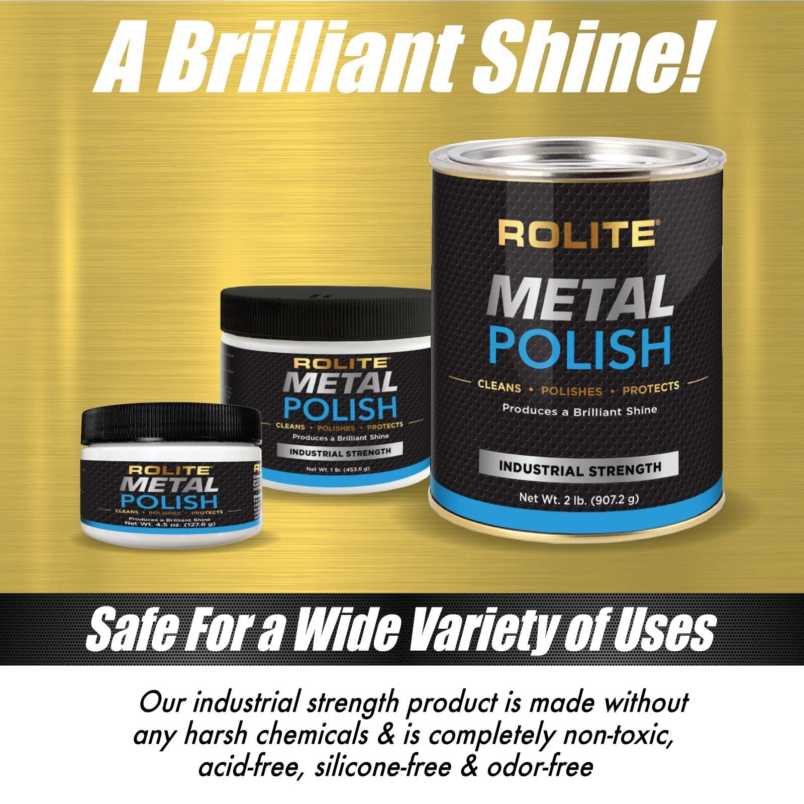 Metal Polish Paste, 4.5 oz, Industrial Strength Scratch Remover & Cleaner for…