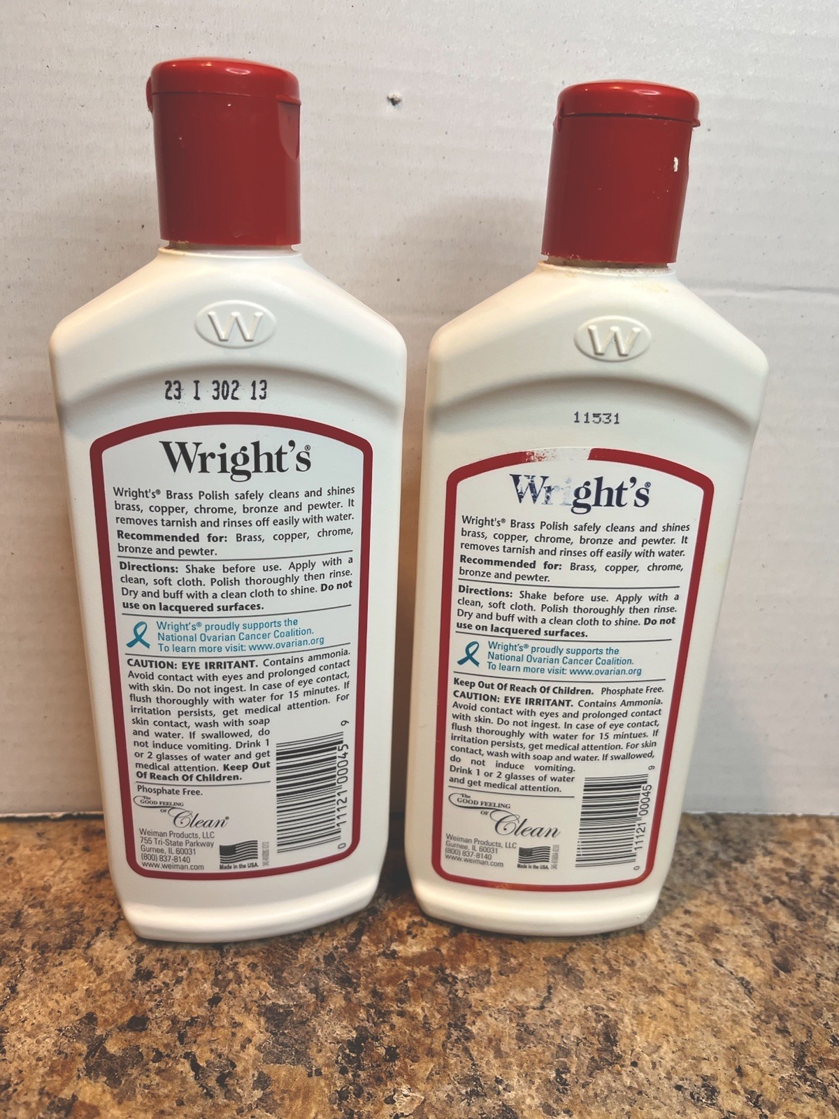 Lot 2 Vintage Wright’s Brass Polish Discontinued 90% & 60% Full Tarnish Remover