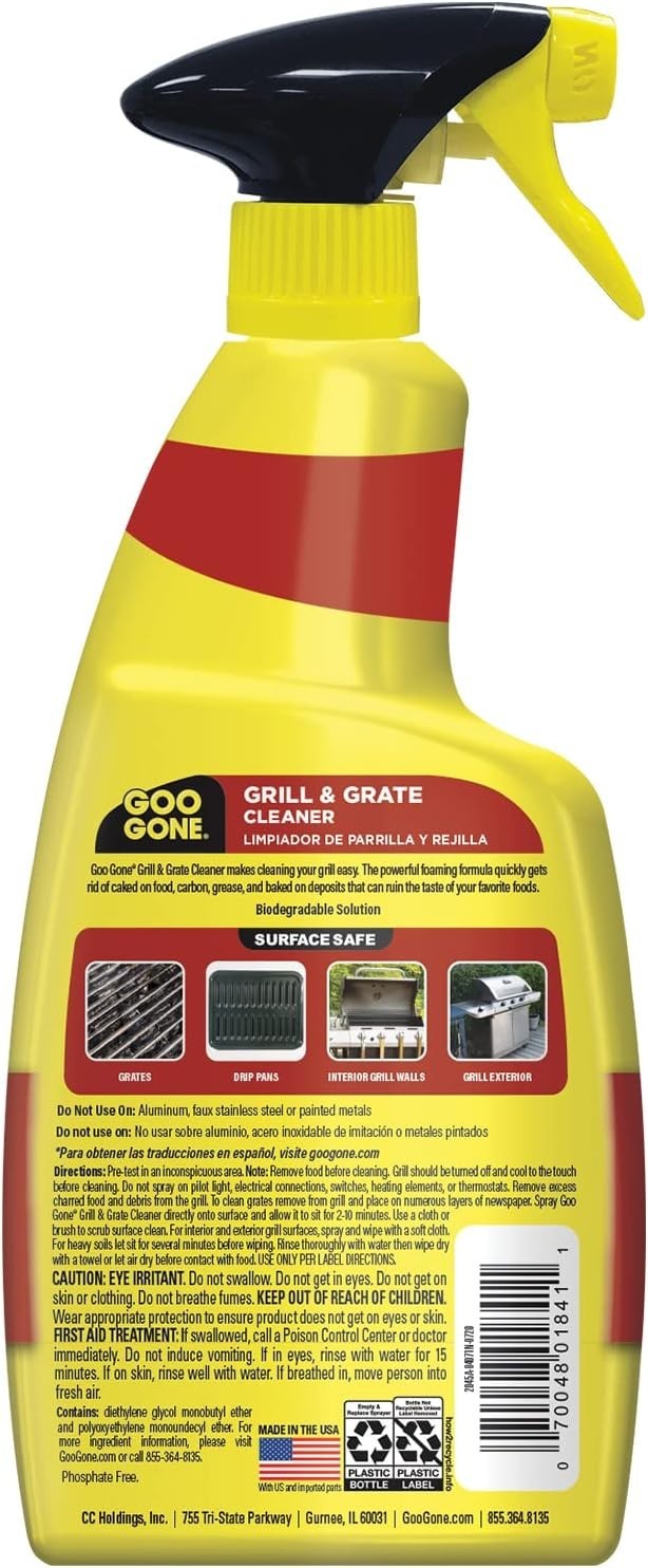 Grill and Grate Cleaner – 24 Ounce – Cleans Cooking Grates and Racks