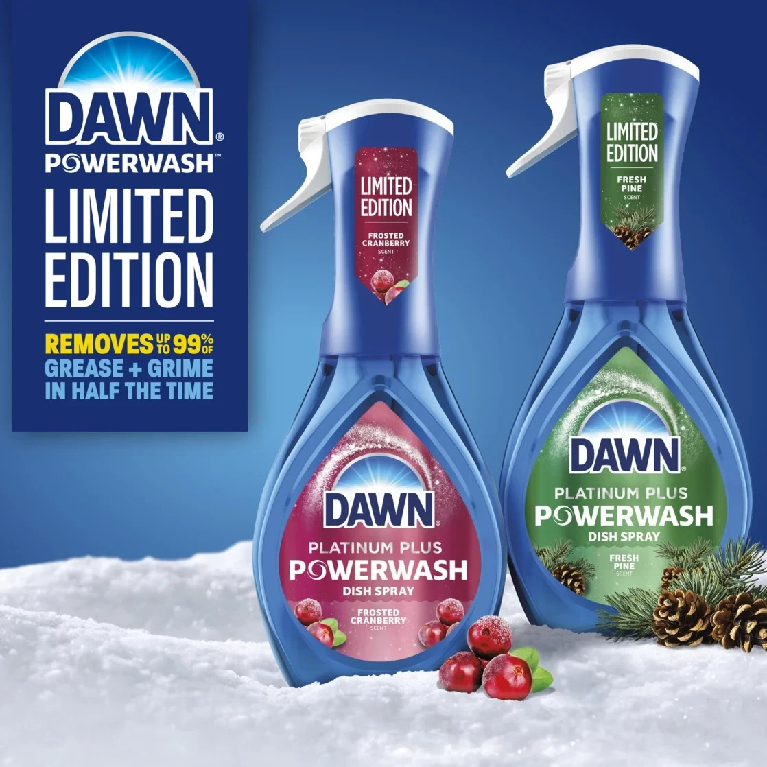Dawn Powerwash Spray, Dish Soap, Fresh Pine, Christmas Tree Scent, 1 Starter Kit