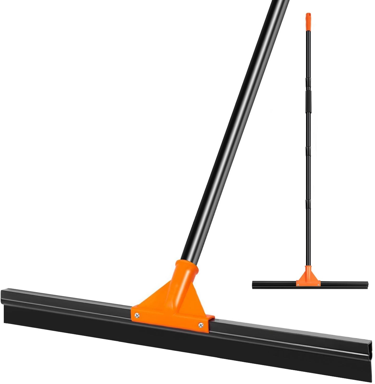 Heavy Duty 18″ Floor Squeegee with Long Handle – Rubber Wiper for Concrete, Tile