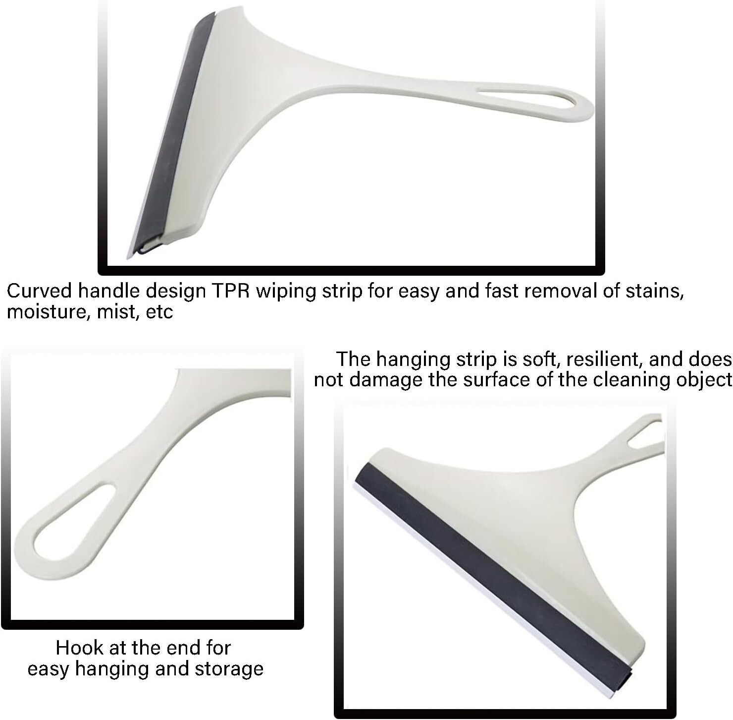 Glass Window Wiper Cleaner Bathroom Squeegee Car Mirror Scrub Cleaning Tool