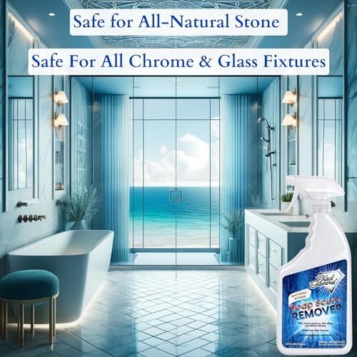 Natural Stone Shower Soap Scum Remover Spray. For Cleaning Bathtubs, Glass Do…