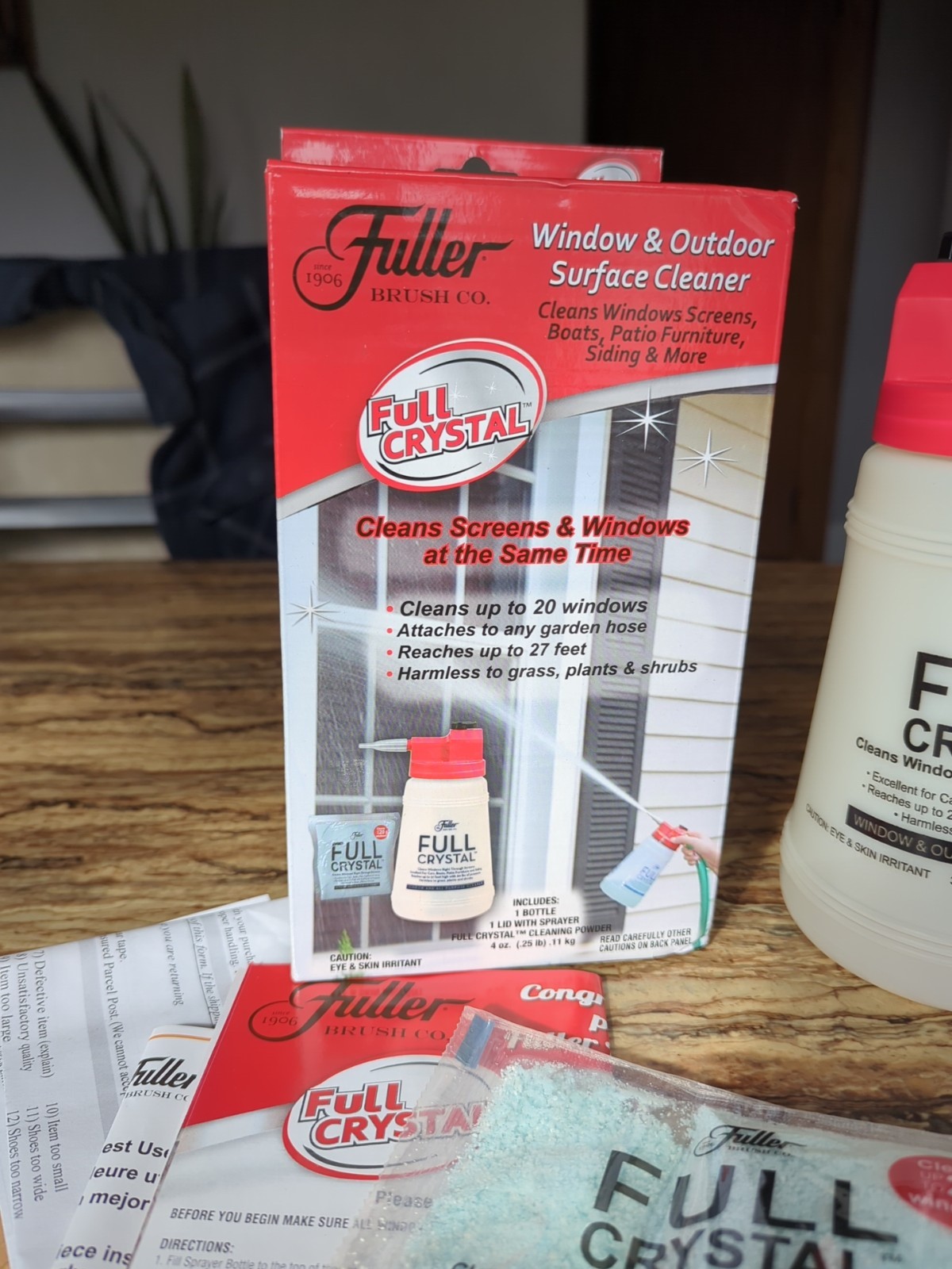 Fuller Brush Full Crystal Window & Outdoor Surface Cleaner w/ 3 4 OZ Refills