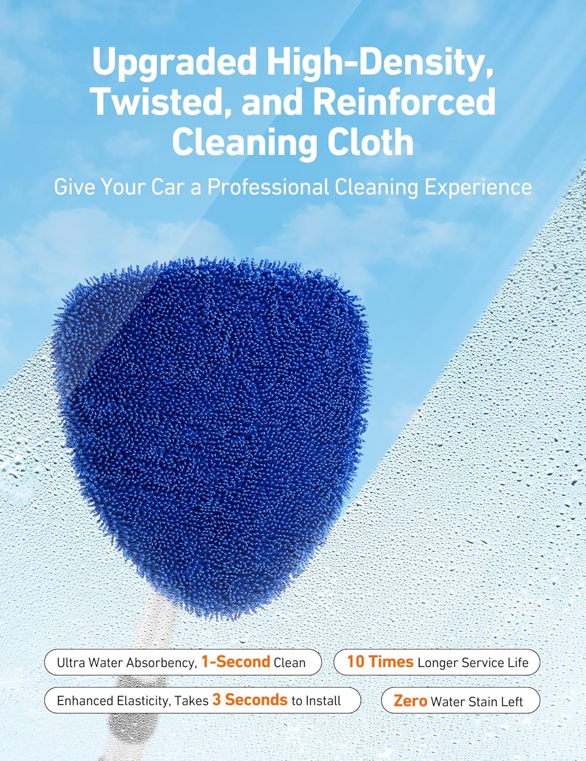 AstroAI Windshield Cleaner Tool with Extendable Handle for Car Interior Cleaning