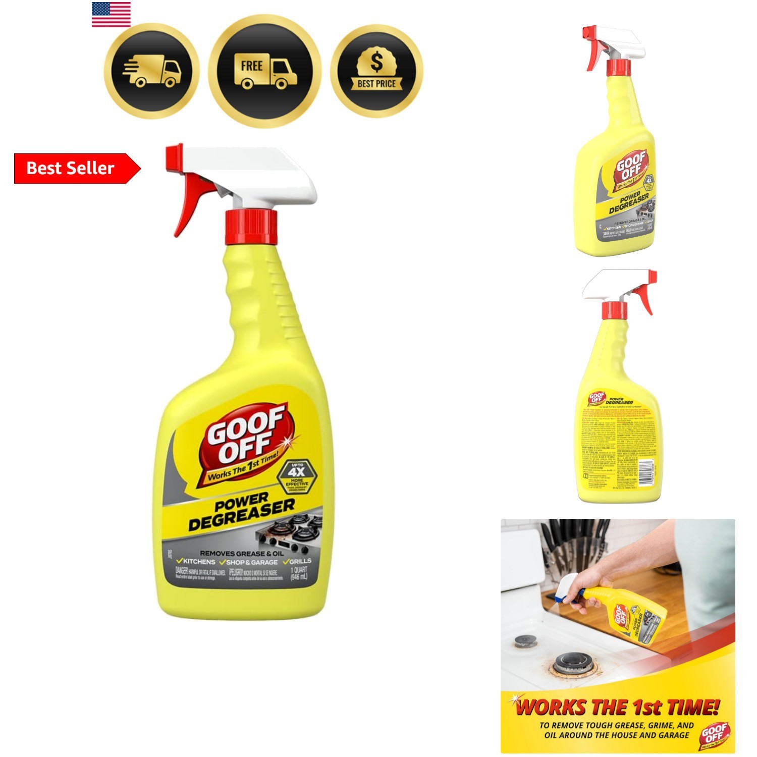 Power Cleaner and Degreaser for Mechanics– 32 oz. Trigger Spray Bottle