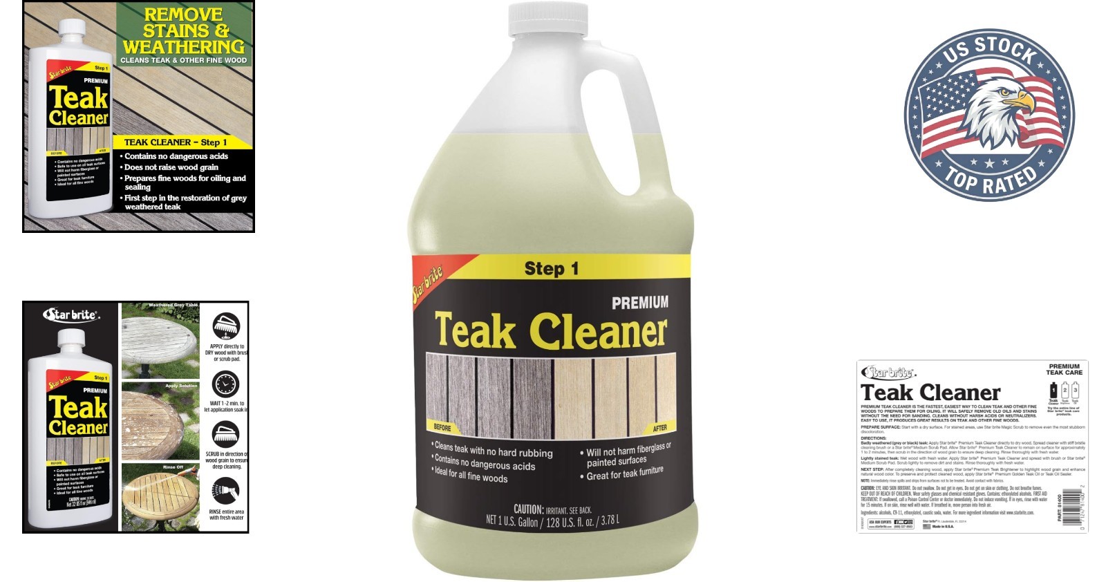 Multi-Purpose Teak Cleaner – Perfect for Wood Restoration – 128 Fl Oz