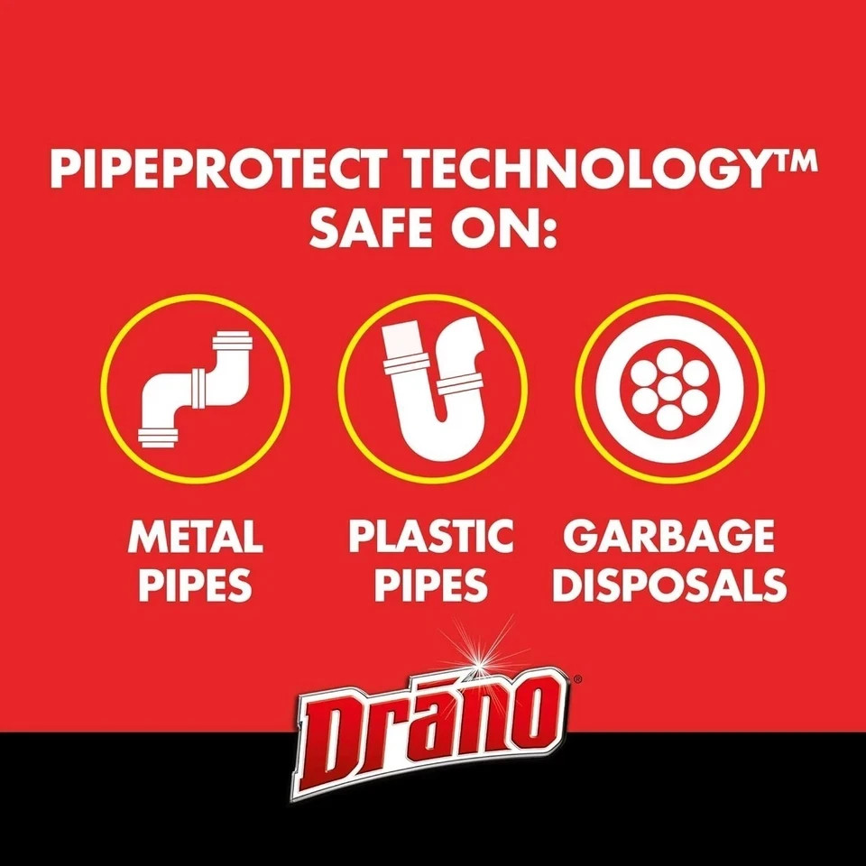 160oz Drain Cleaner Gel Hair Grease Clog Remover Safe for Kitchen Sink Shower