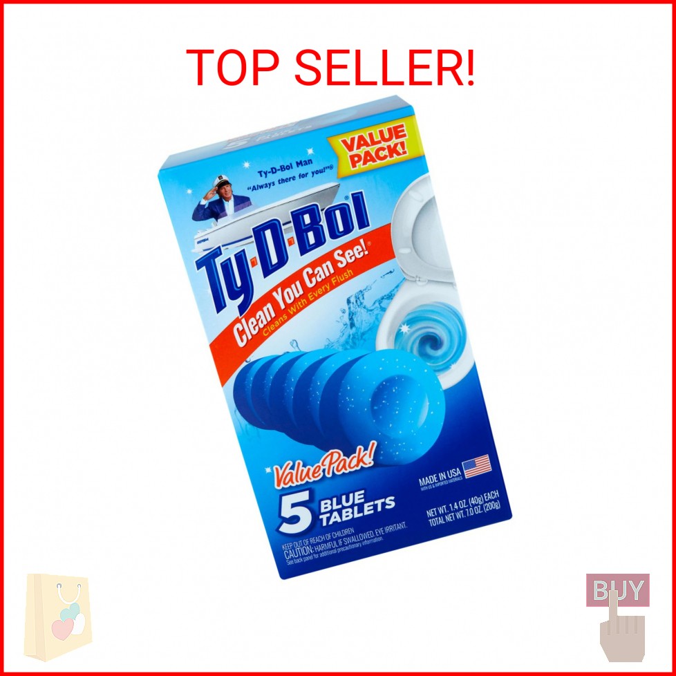 Ty-D-Bol, Blue Toilet Bowl Cleaner Tablets, 5 Count