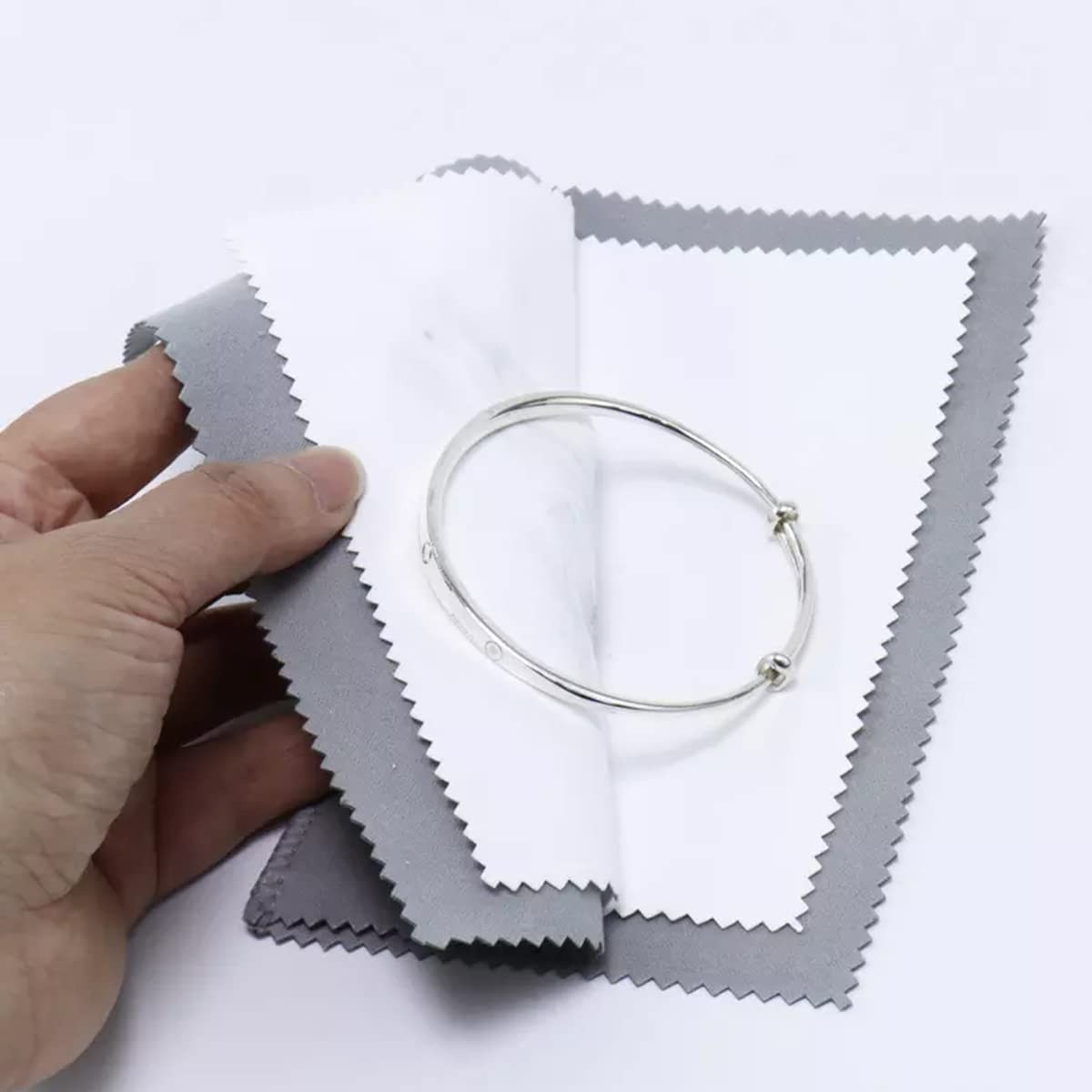 4Pcs Silver Polishing Cloth Large Jewelry Cleaning Cloths,Multi-Layer Double-…