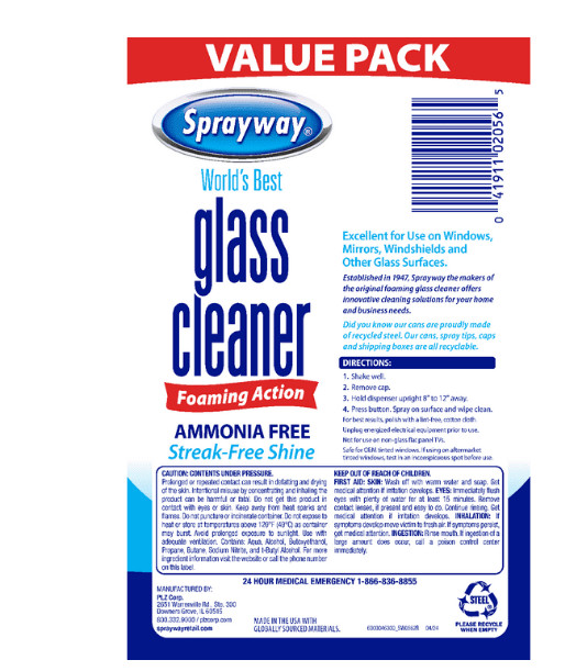 Sprayway Glass Cleaner Foaming Aerosol Spray, 19 oz. 2-Pack Free Shipping