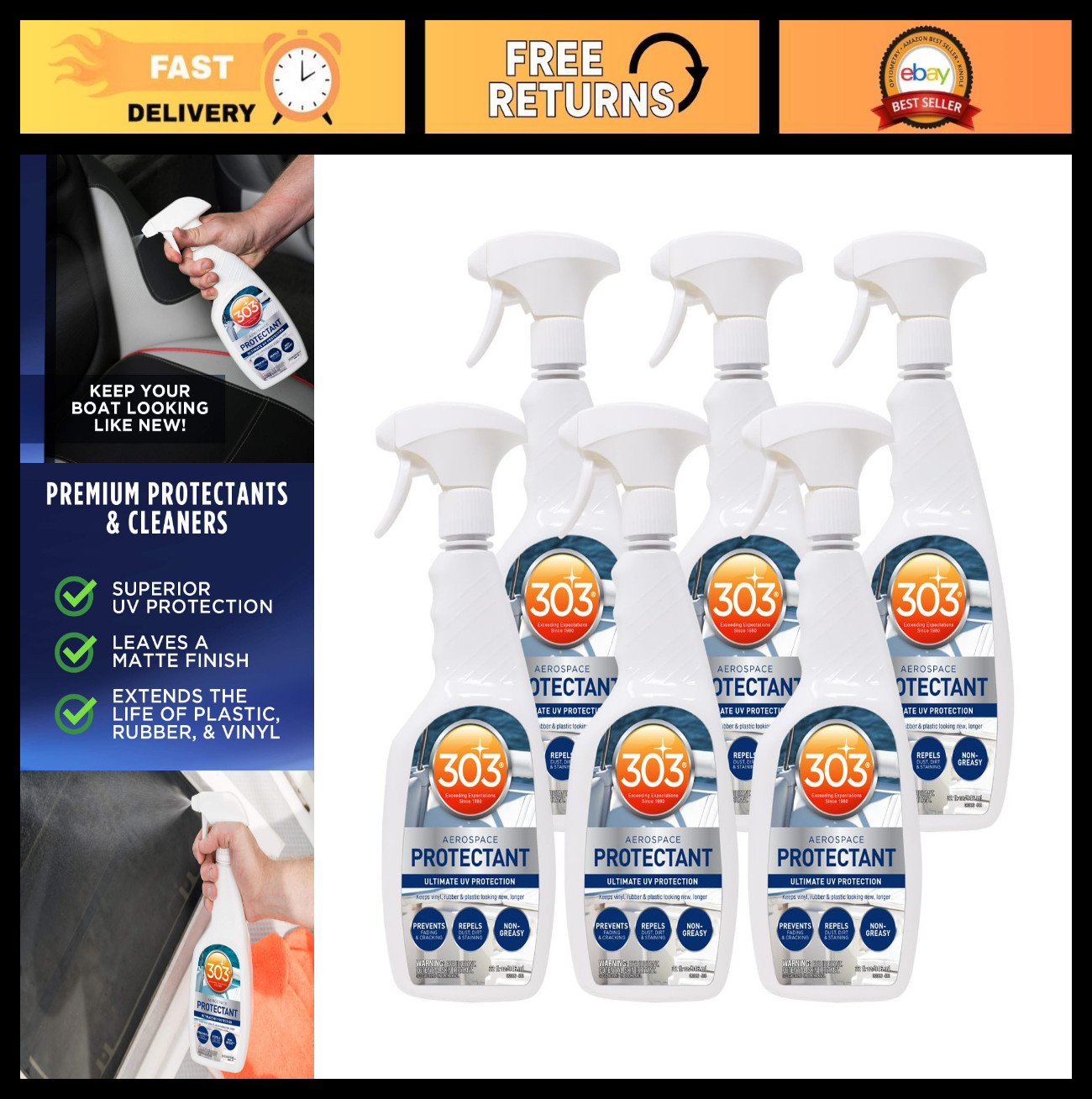 Marine Aerospace Protectant 32oz – UV Protection, Dust & Dirt Repellent, Matte F