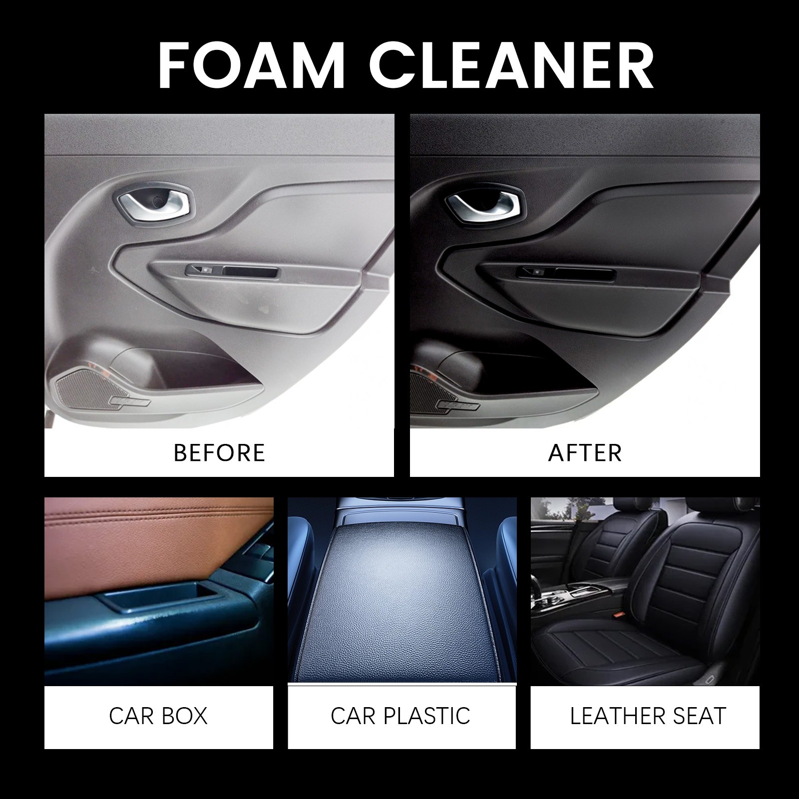250ML All-Purpose Foam Cleaner, Car Interior Detail Polish for Multiple Surfaces