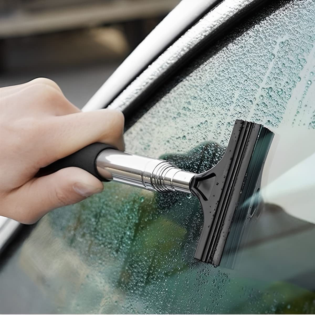 Car Rearview Mirror Wiper, Retractable Auto Glass Squeegee, Water Cleaner with T