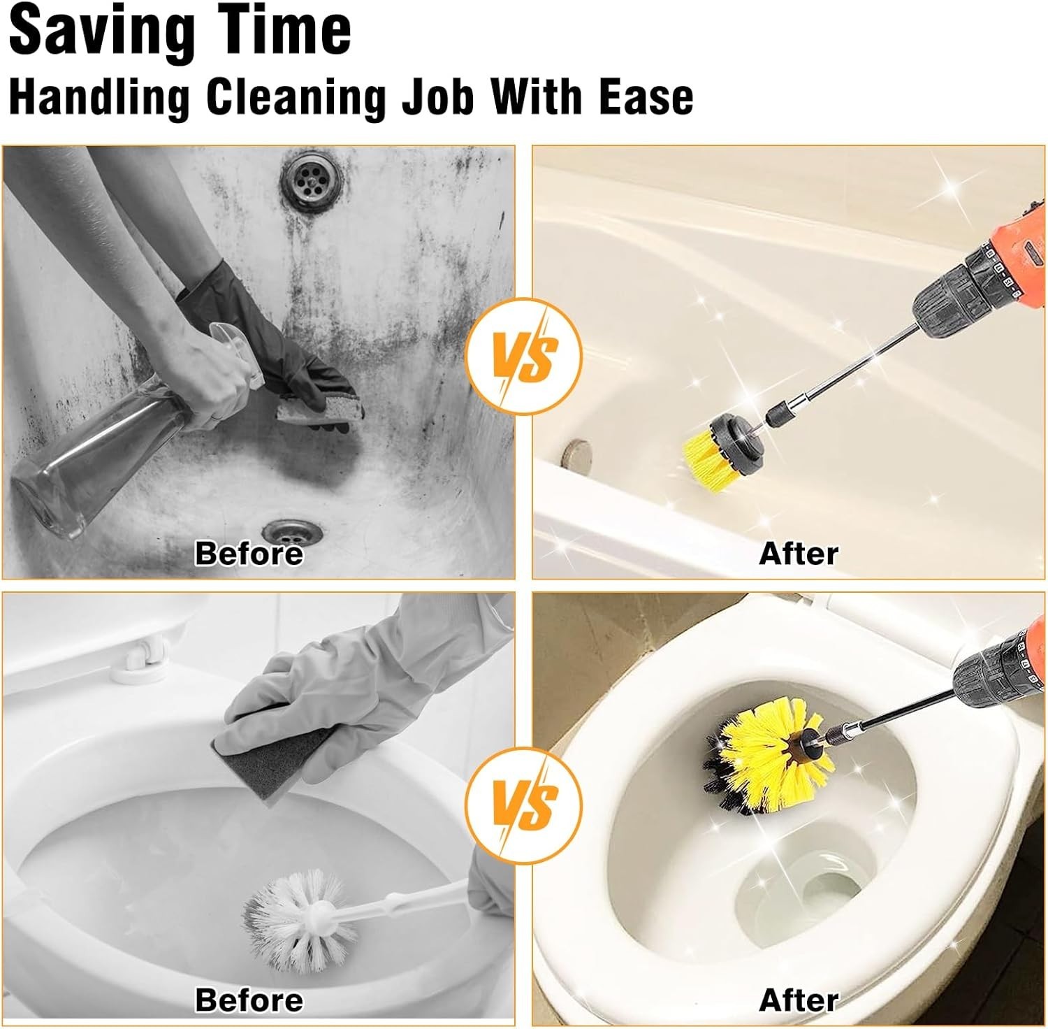 8 Pcs Drill Brush Attachment Set, Power Cleaning Scrub Brush Kit Free Shipping