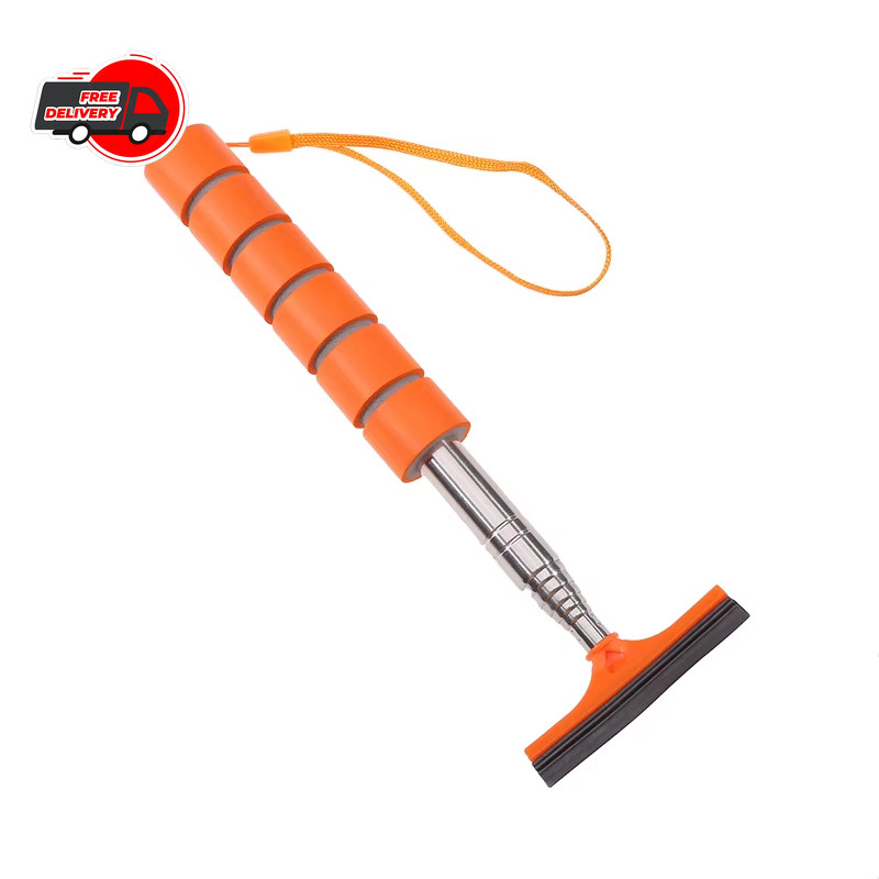 Car Rearview Mirror Wiper Telescopic Cleaning Brush Stainless Steel Retractable