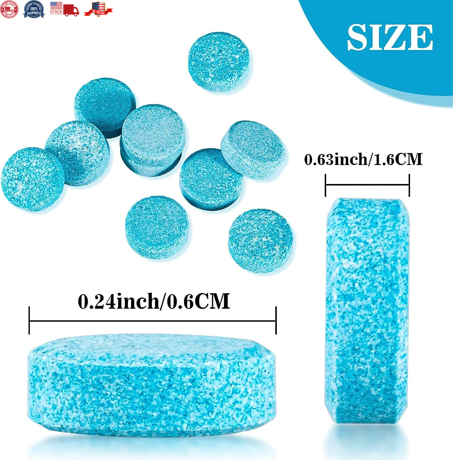 100 Car Windshield Washer Wiper Fluid Concentrated Tablets Removes Stains