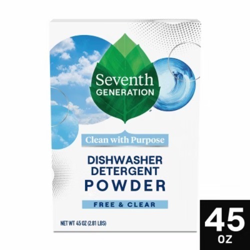 Seventh Generation Free & Clear Auto Dish Pwder 45oz Fragrance Dye Phosphate