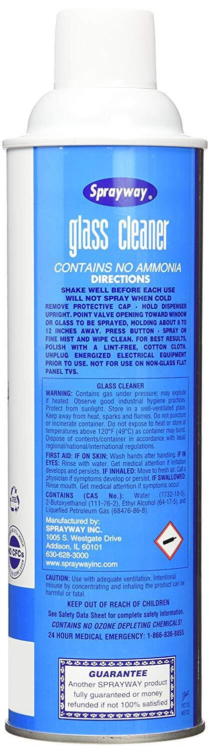 Pack of 6 Sprayway Glass Cleaner 19 Fl Oz Streak Free Foam Formula