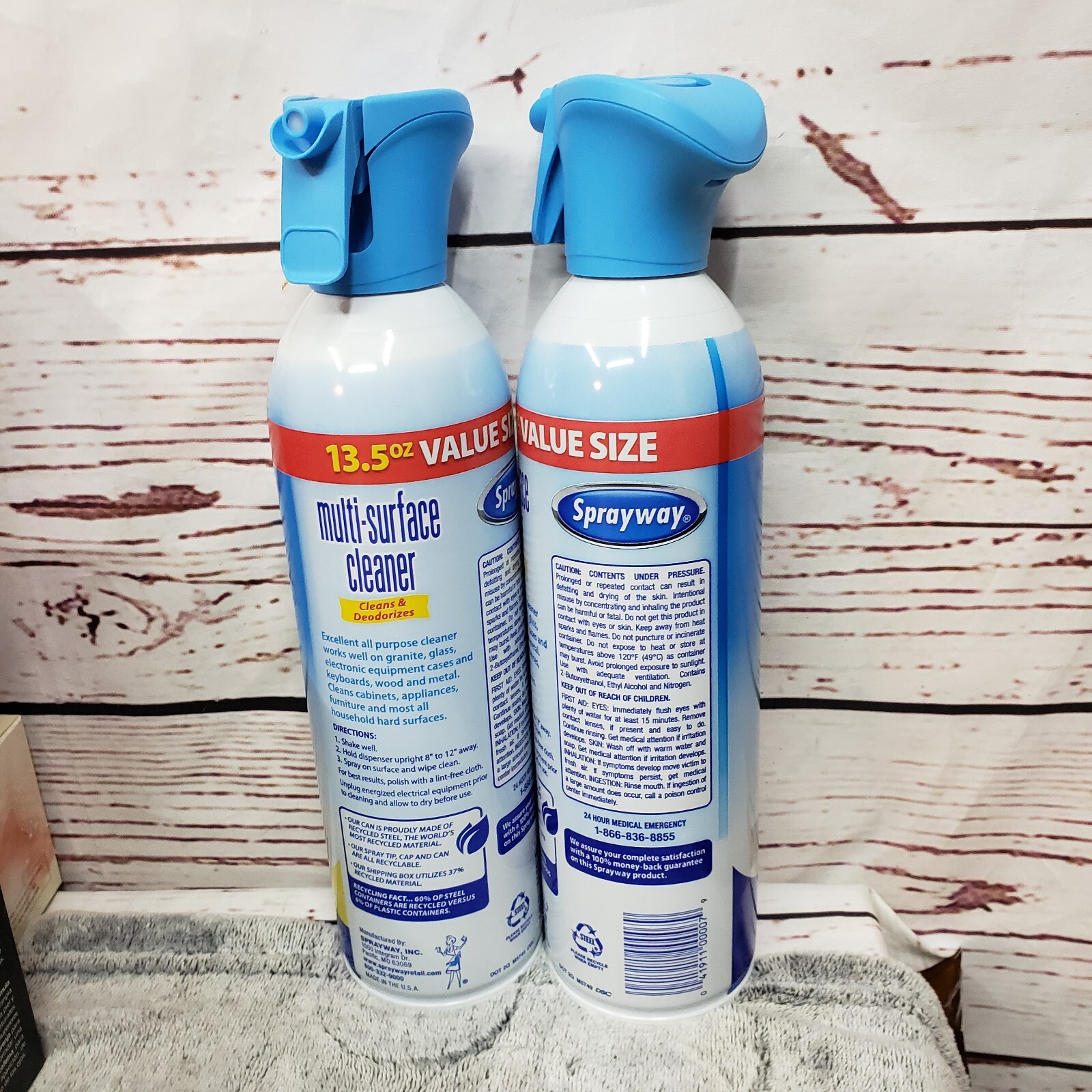 2x SPRAYWAY Multi-Surface GRANITE GLASS WOOD APPLIANCES Cleaner Deodorizer Spray