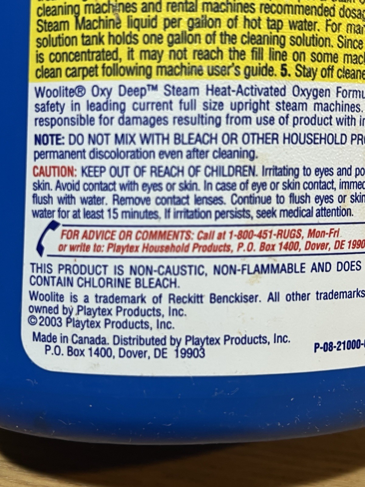 Woolite Oxy Deep Steam Carpet Cleaner 40oz 2003 Opened 90% Full