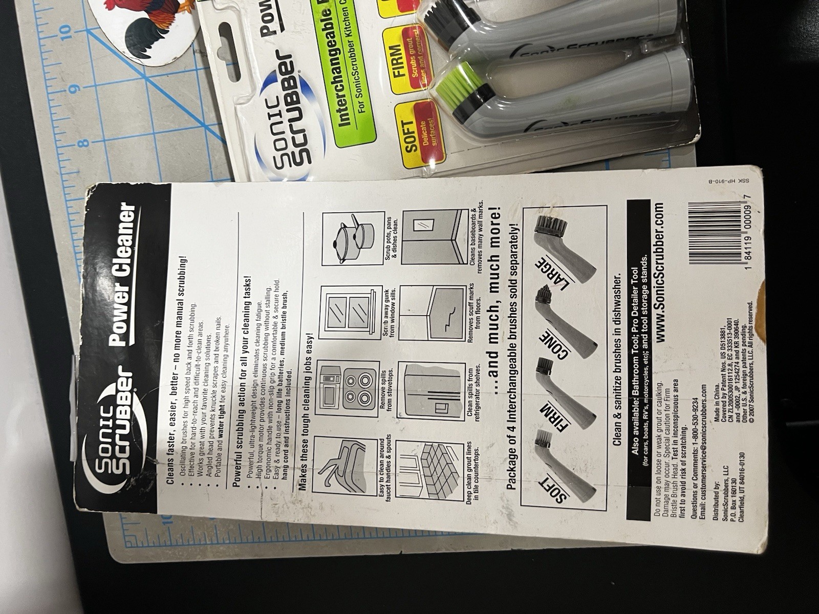 Sonic Scrubber Kitchen & Household Power Cleaner & 4 Brush Head Pack – New
