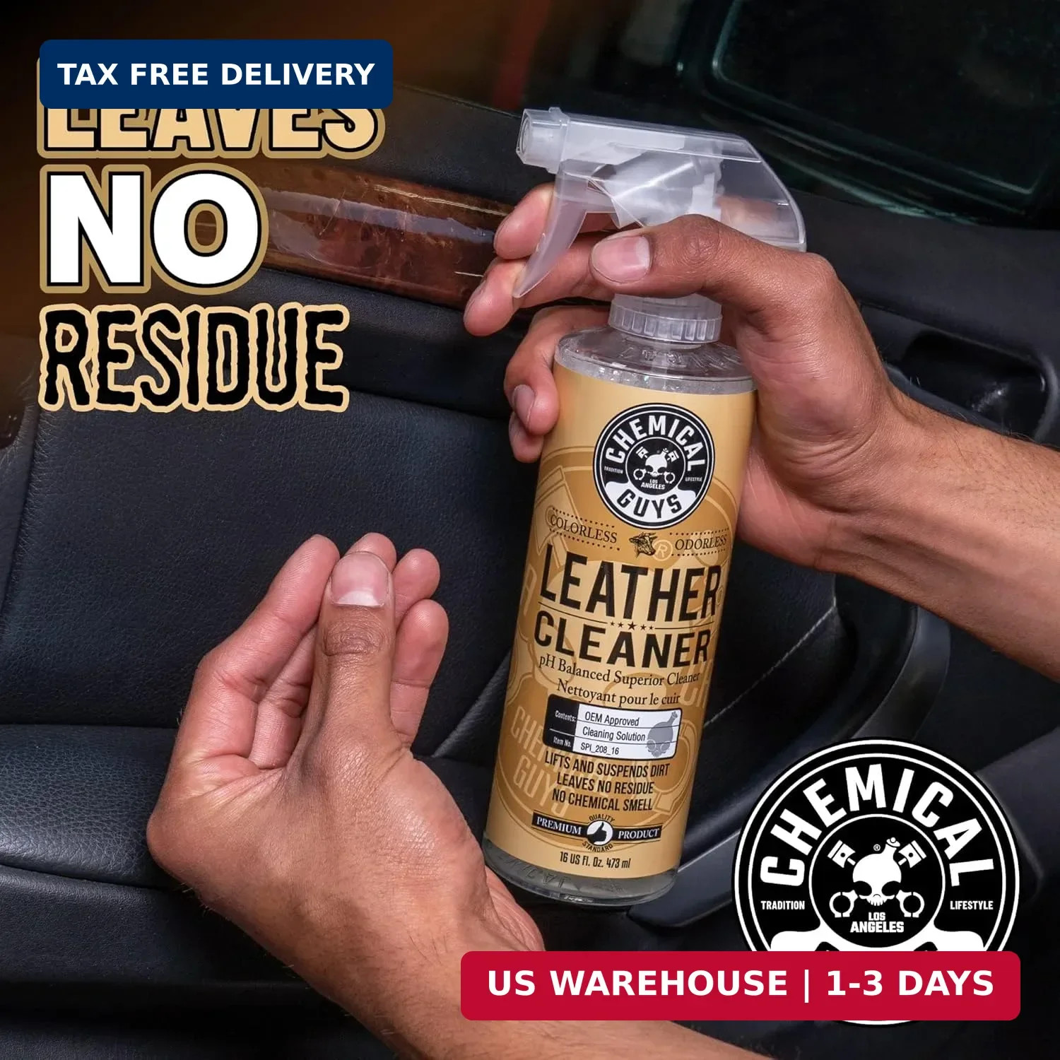 Chemical Guys Leather Cleaner and Conditioner Kit – 2 Bottles (4 oz Each), Car C