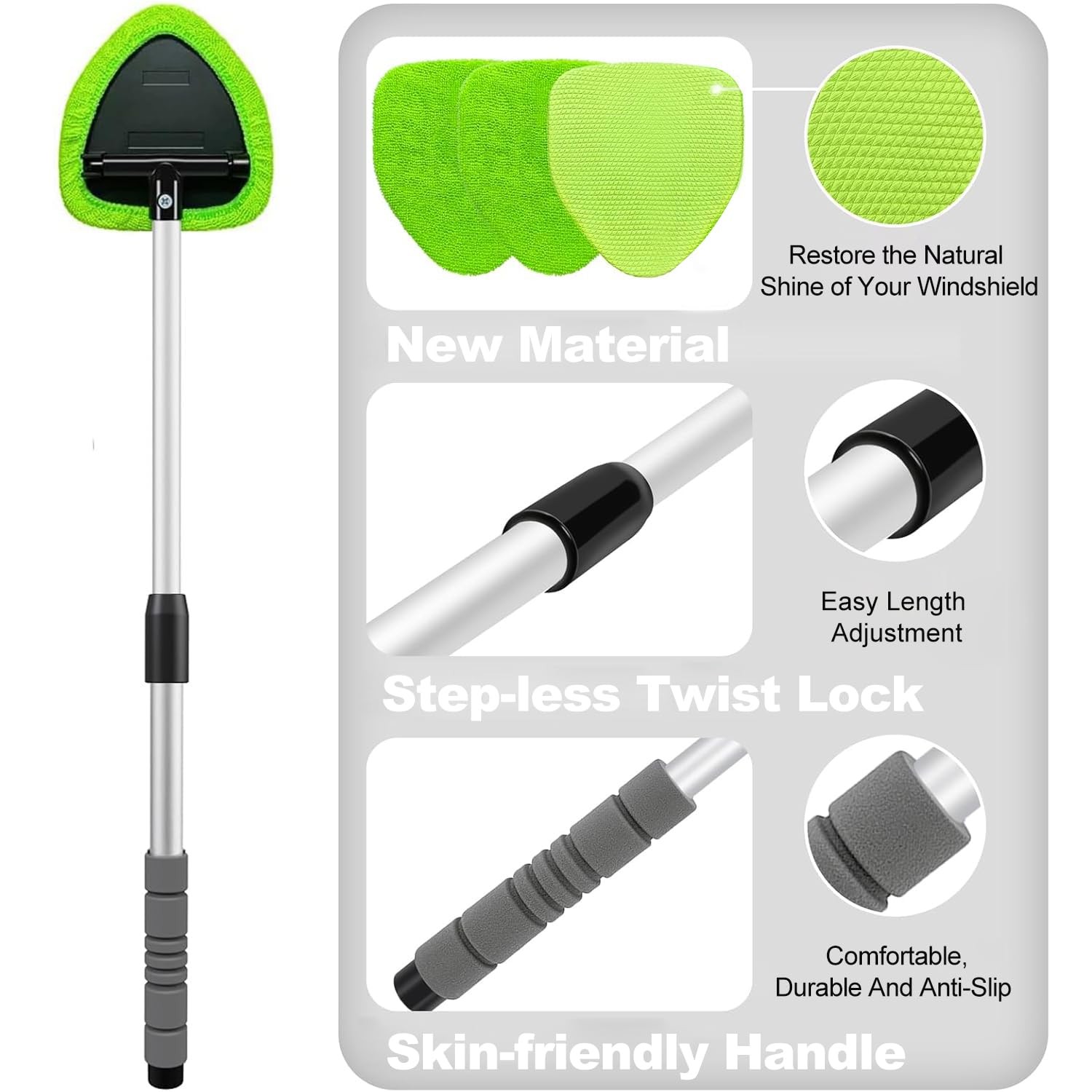 XINDELL 29-inch Windshield Cleaner Tool – Car Interior Window Cleaning Kit wi…