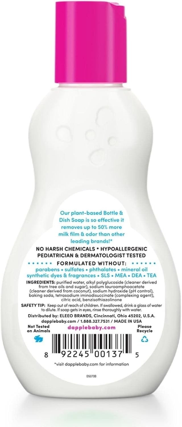 Dapple Baby Bottle Soap, Hypoallergenic Dish Soap for Baby Bottles