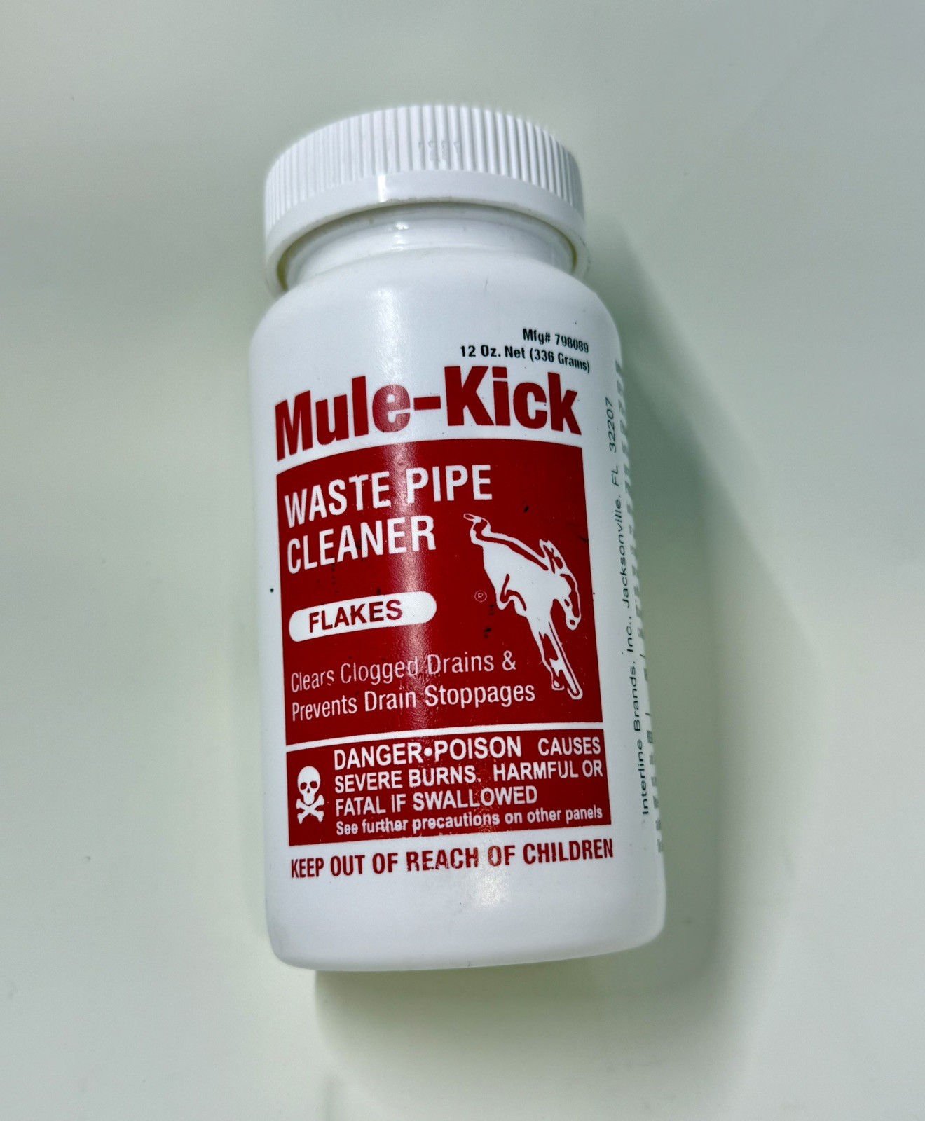 Mule-Kick Waste Pipe Cleaner Flakes Prevents Drain Stoppages Remover Made In USA