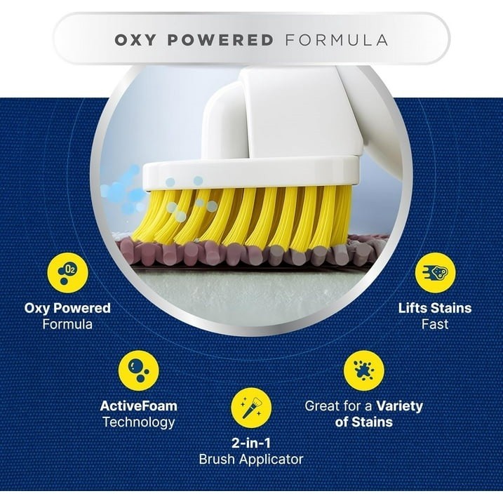 Carbona 2-in-1 Oxy-Powered Carpet Spot Cleaner, Dual Brush Sponge, 27.5 Fl Oz