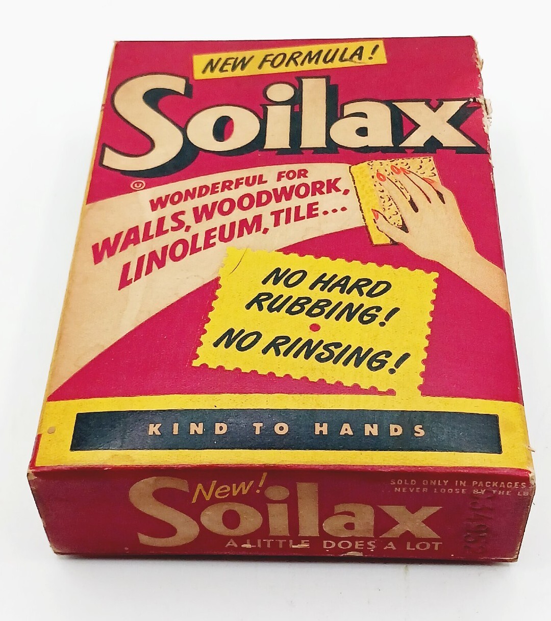 Vintage 1956 Soilax Cleaning Powder Box With Contents 6.5″ X 4.5″ Great Colors