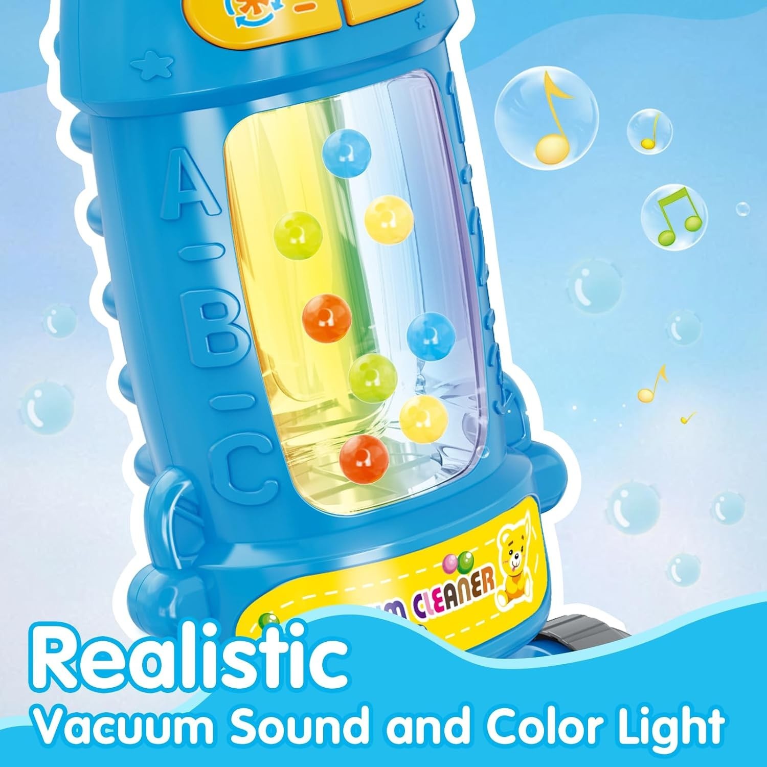 Toddler Toy Vacuum Cleaner with Lights and Sounds Pretend Play for Kids 1-5