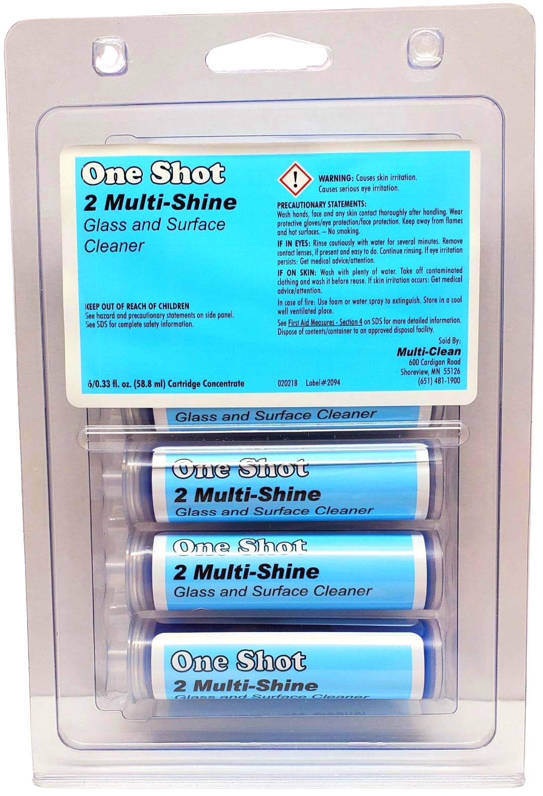 Multi-Shine Glass and Surface Cleaner “One Shot” (Pack of 6)