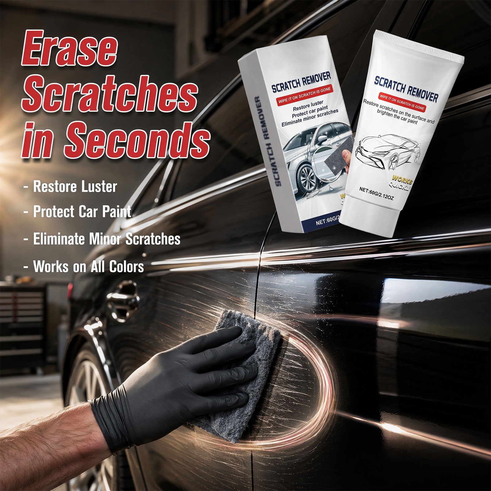2Pcs NanoPolix Car Scratch Remover – All Surface Auto Scratch Repair & Polish