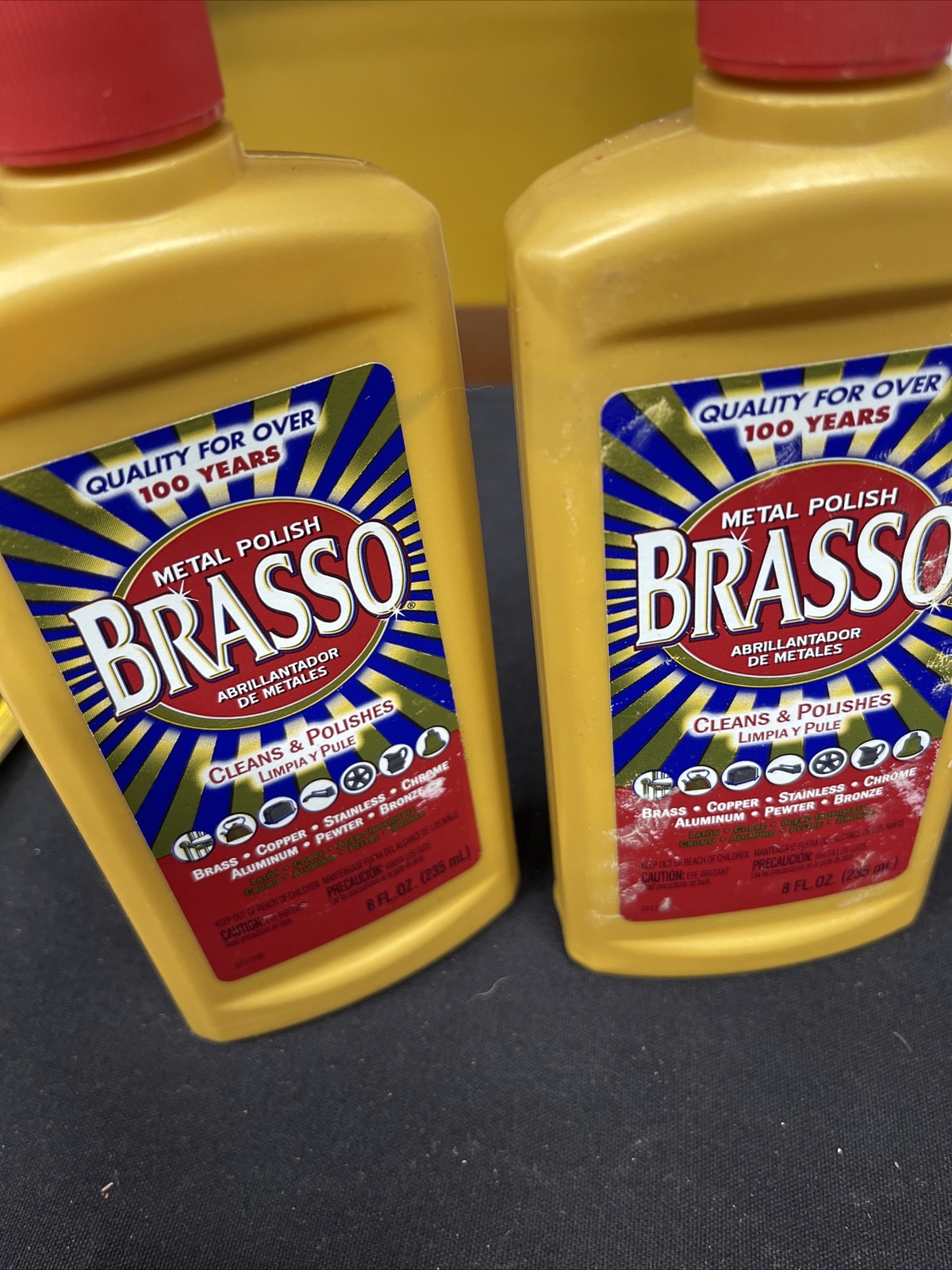 2-Brasso Metal Polish, 8oz Bottle for Brass, Copper, Stainless, Chrome, Aluminum