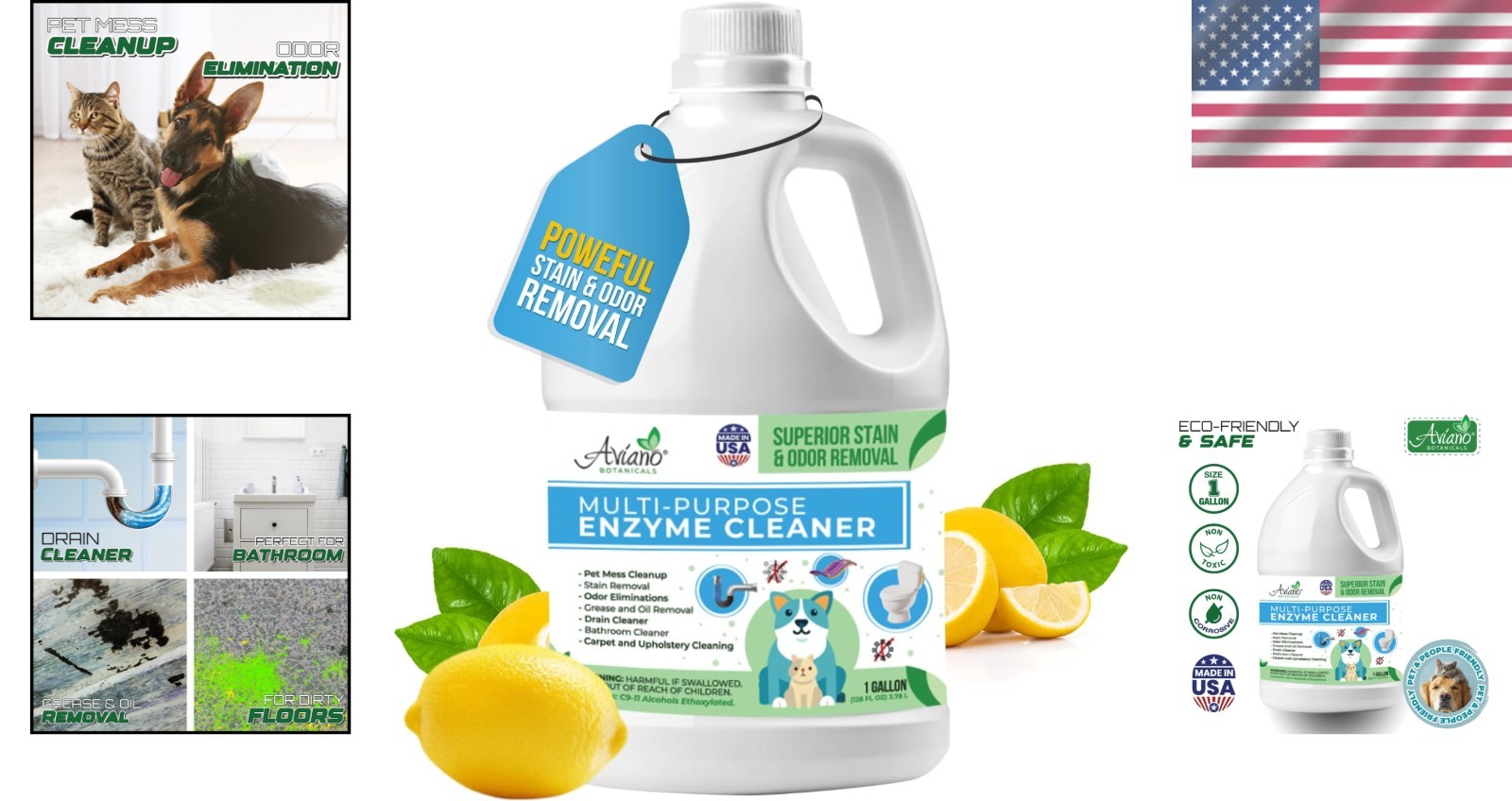 Professional-Grade 1 Gallon Enzyme Cleaner: Non-Corrosive & Multi-Surface Use