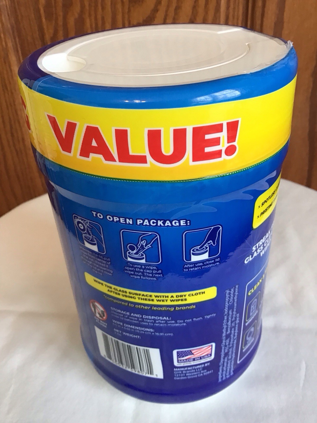 GLASS PLUS – GLASS CLEANING WIPES – 160 COUNT