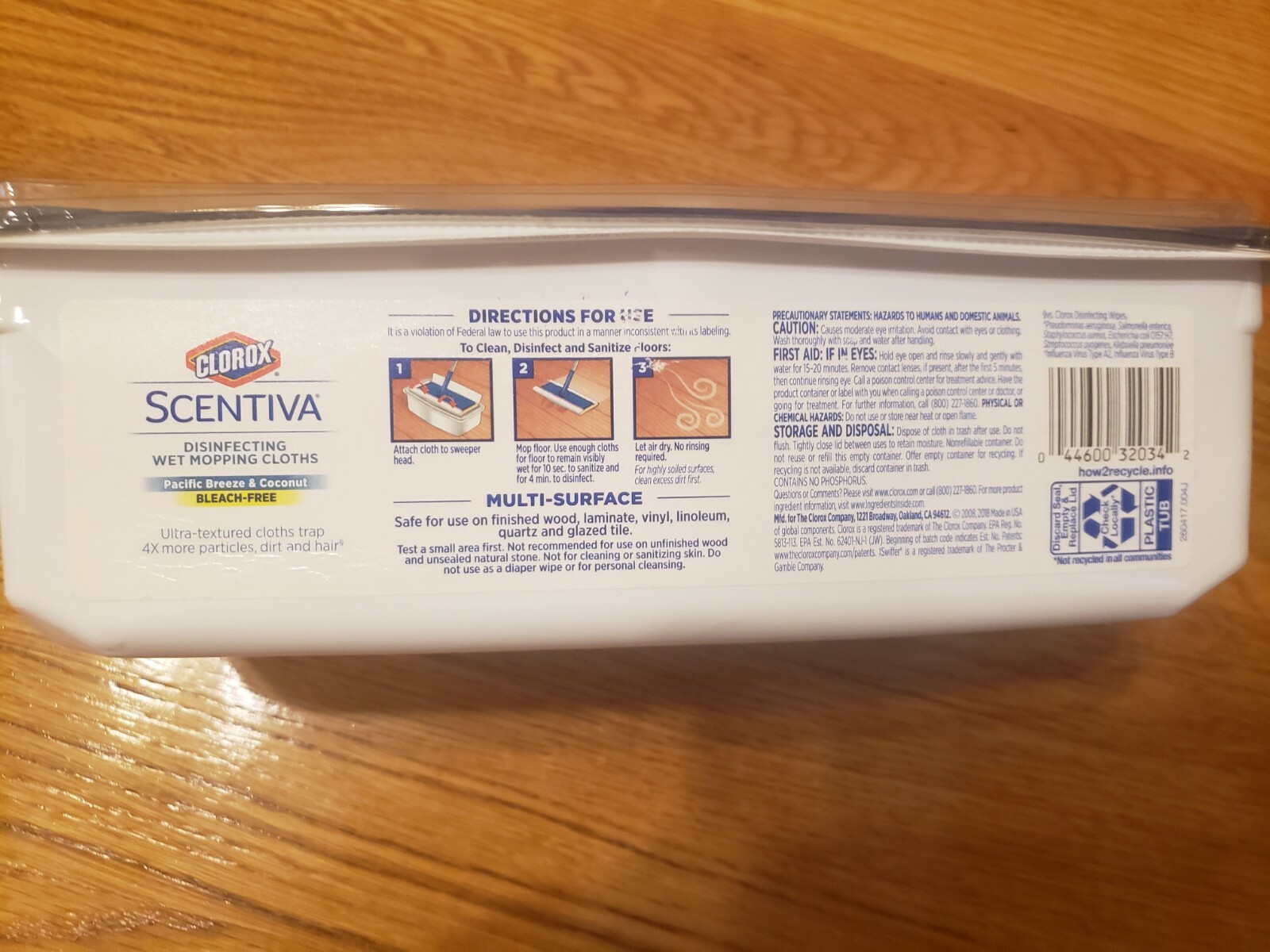 Clorox Scentiva Disinfecting Wet Mopping Cloths 24 Ct. Pacific Breeze & Coconut