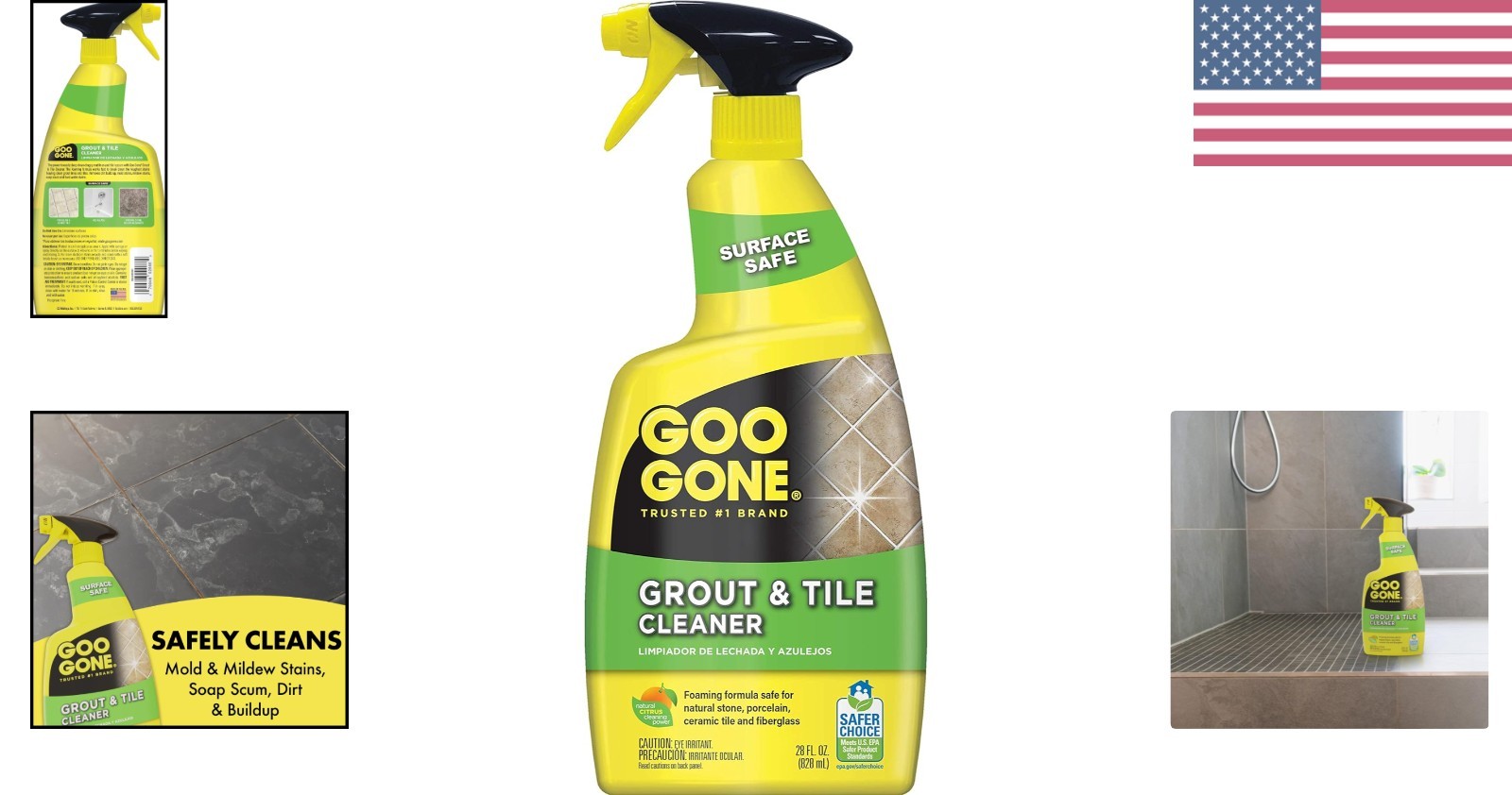 28 Oz Professional Grout & Tile Cleaner – Citrus Stain Remover for All Surfaces