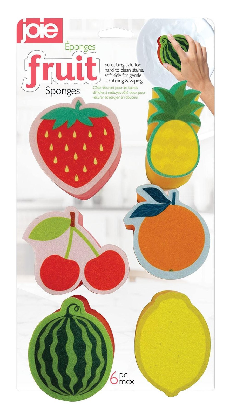 Joie Fruit Sponges, 6 Pack – 10.5×6.2x3cm