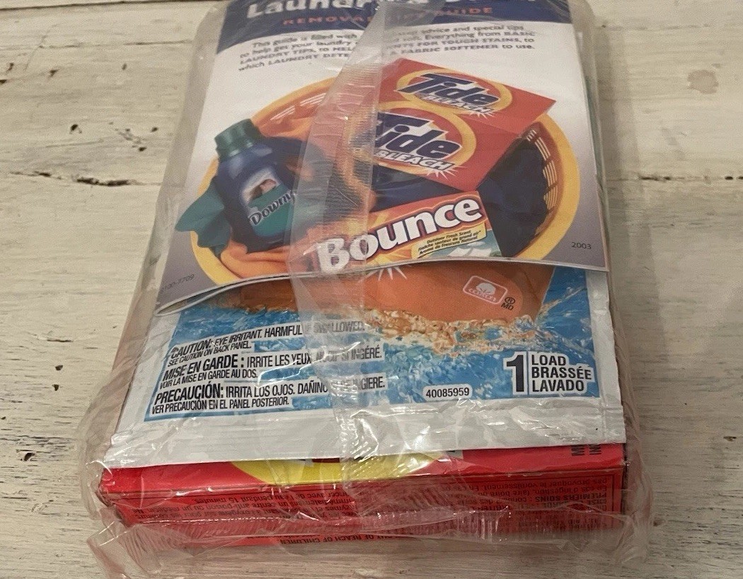 Vtg 2002 Tide Bleach Laundry Detergent Ultra Downy Advanced Trial Size Sealed