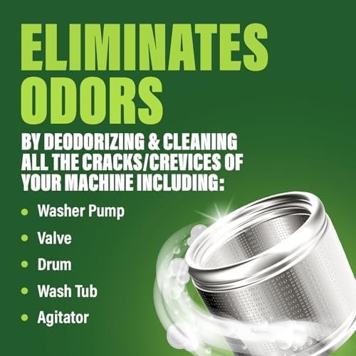 Green Gobbler Premium Washing Machine Cleaner & Deodorizer Tablets with Pipe,…