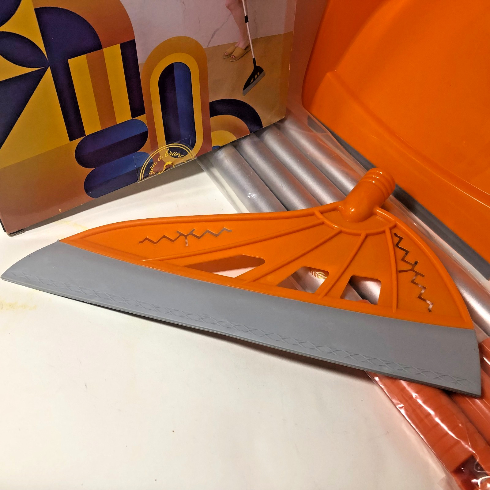 Magic Air Broom w/Dustpan Multifunction Squeegee Fixed Scraper Floor Glass Tile