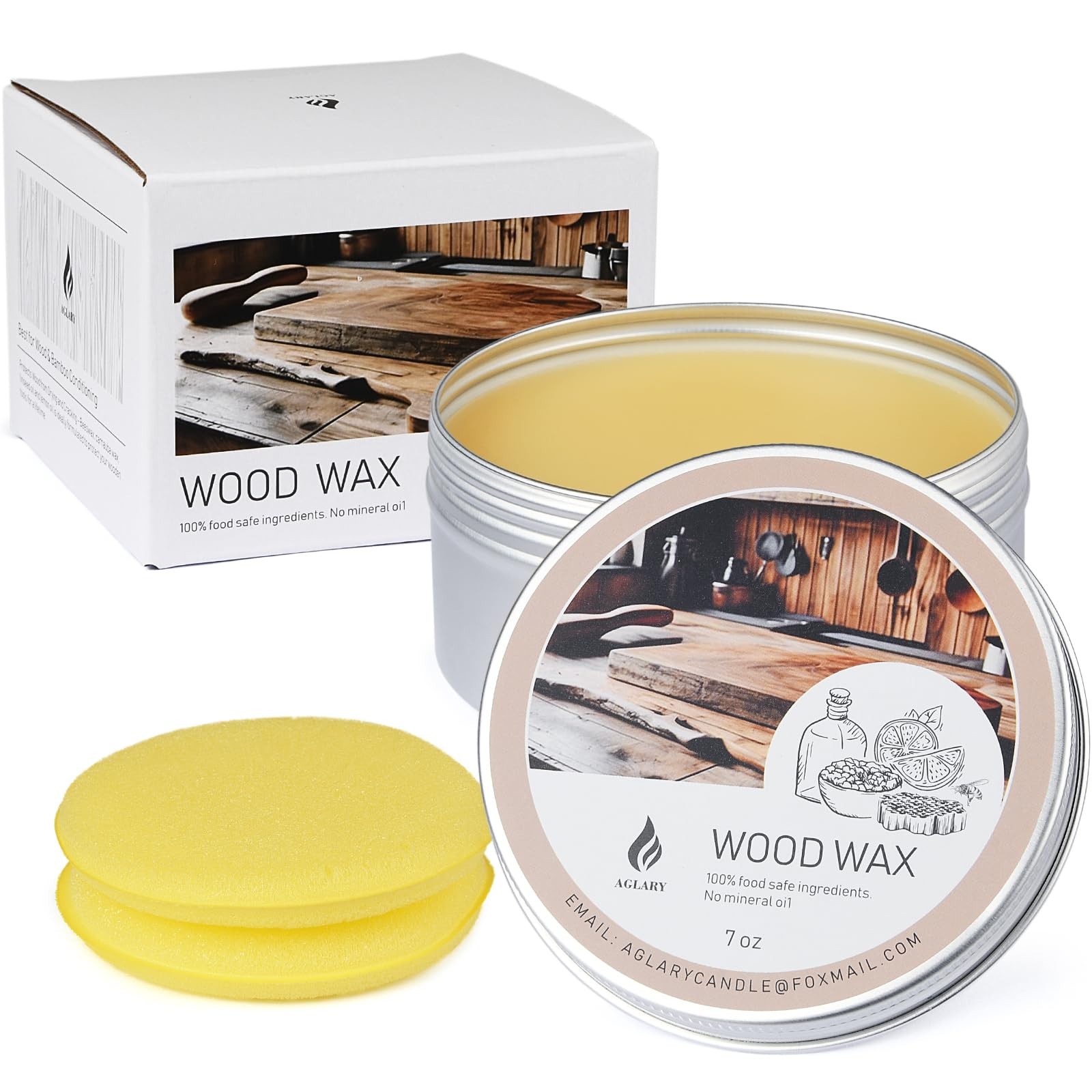 AGLARY 7oz Beeswax for Cutting Boards, Wood Butter Cutting Board Wax – Natura…