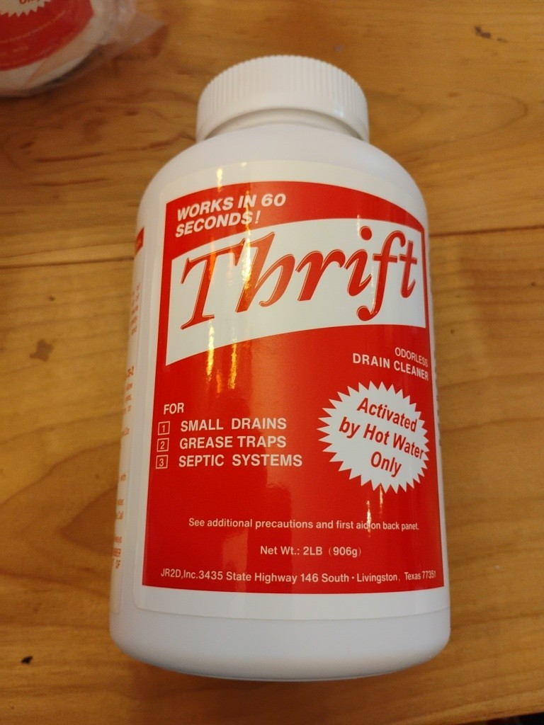 Thrift T-100 2 Lb! Odorless Drain Cleaner, Small Drains Grease Traps Septic Tank