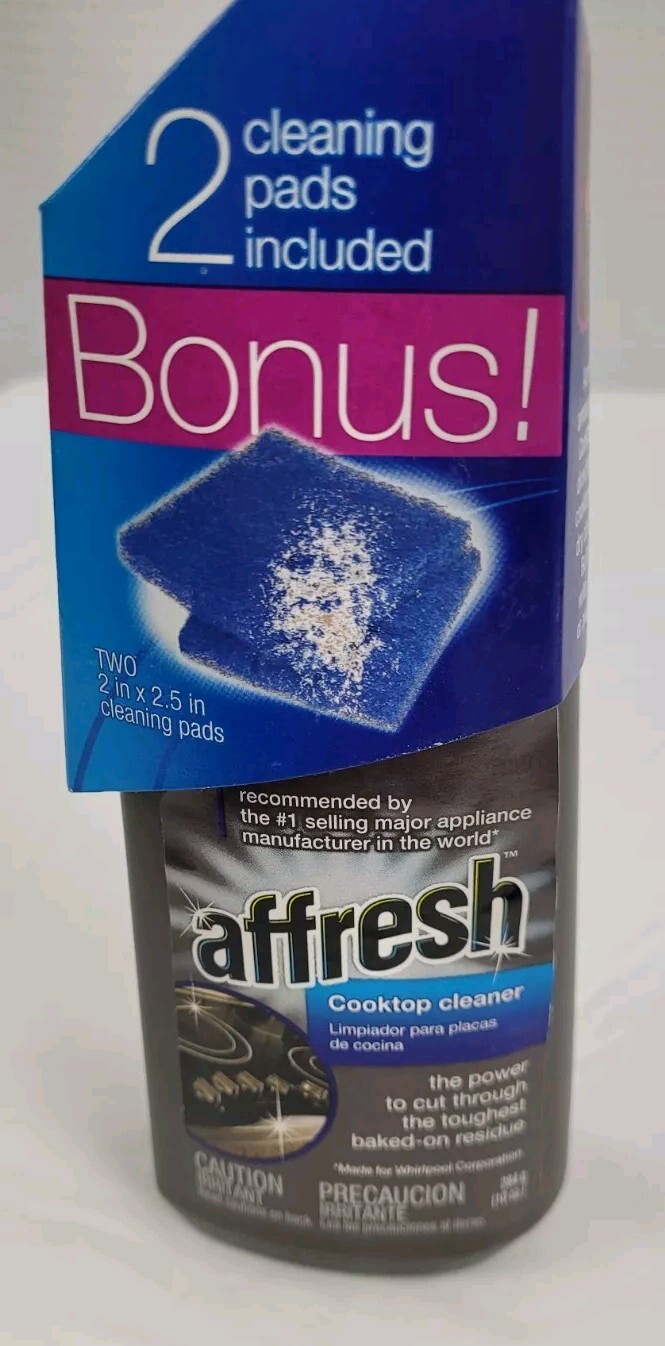 Affresh Cooktop Cleaner Made for Whirlpool 8 oz cleaner & 2 Cleaning Pads NEW